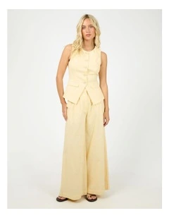 Alessa Linen Vest in Yellow