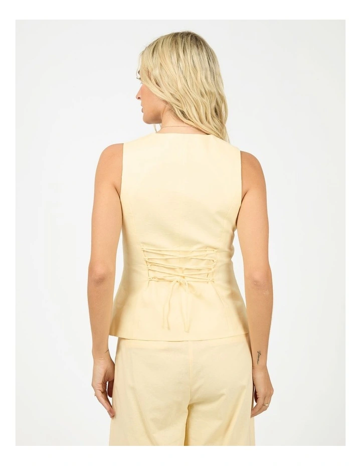 Alessa Linen Vest in Yellow image 2