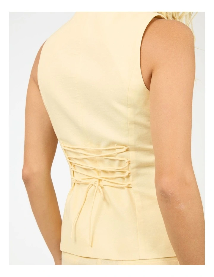 Alessa Linen Vest in Yellow image 7