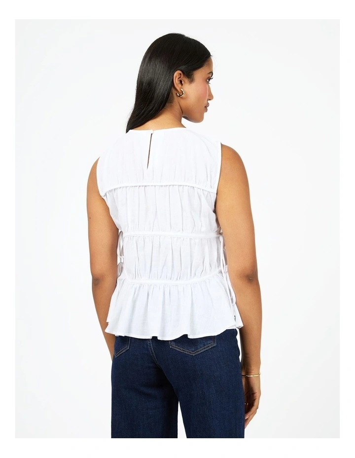 Lou Tie Top in White image 3