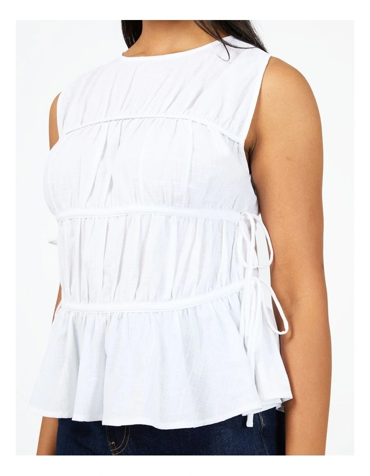 Lou Tie Top in White image 4