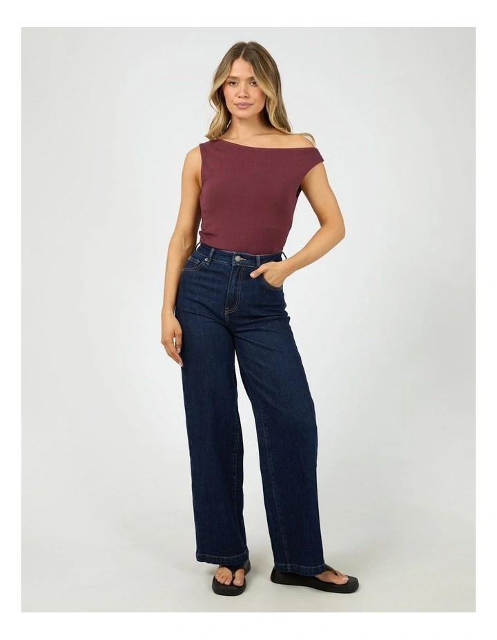 Kylie Off Shoulder Top 6457242 in Burgundy image 3