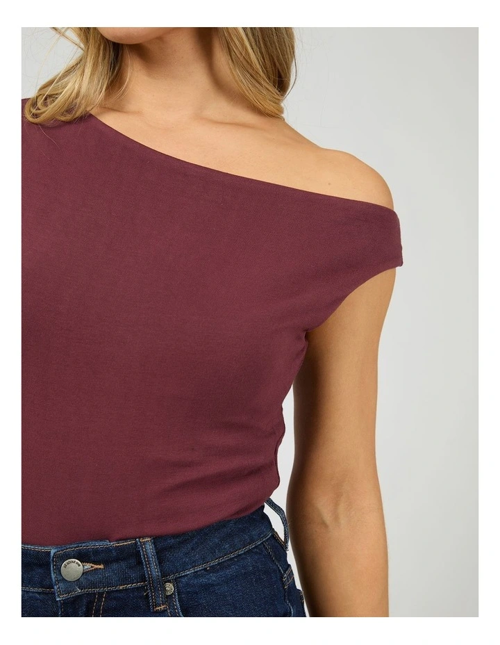 Kylie Off Shoulder Top 6457242 in Burgundy image 5