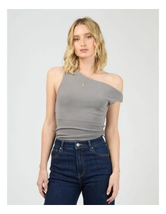 Kylie Off Shoulder Top 6457242 in Charcoal