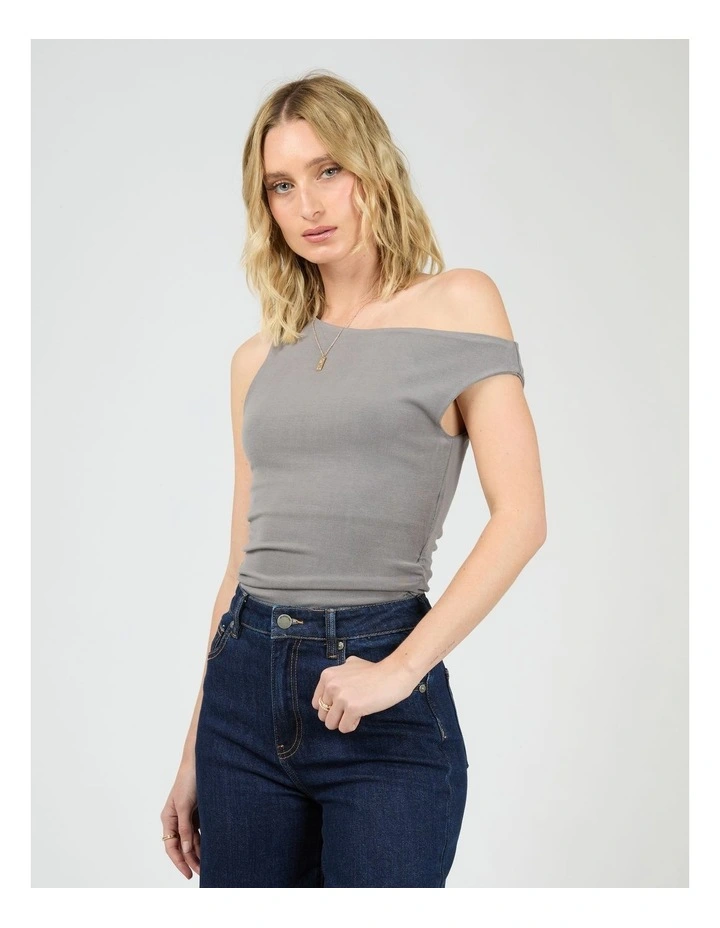 Kylie Off Shoulder Top 6457242 in Charcoal image 4