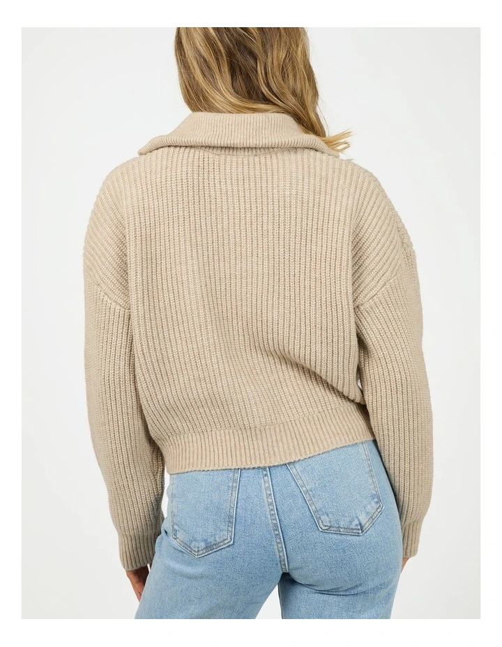 All About Eve Bridie Knit Zip Thru Fashion Item Knitwear 6458007.Oat / Oat image 2