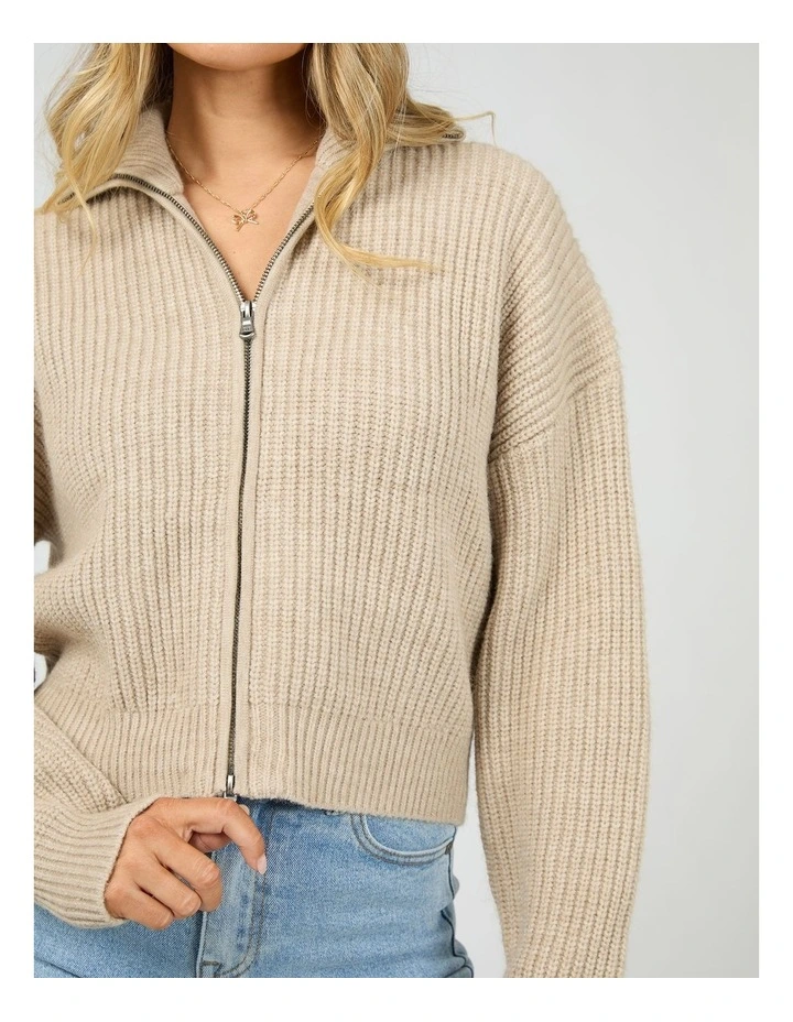 All About Eve Bridie Knit Zip Thru Fashion Item Knitwear 6458007.Oat / Oat image 4