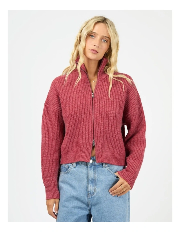 All About Eve Bridie Knit Zip Thru Fashion Item Knitwear 6458007.Ber / Berry image 1