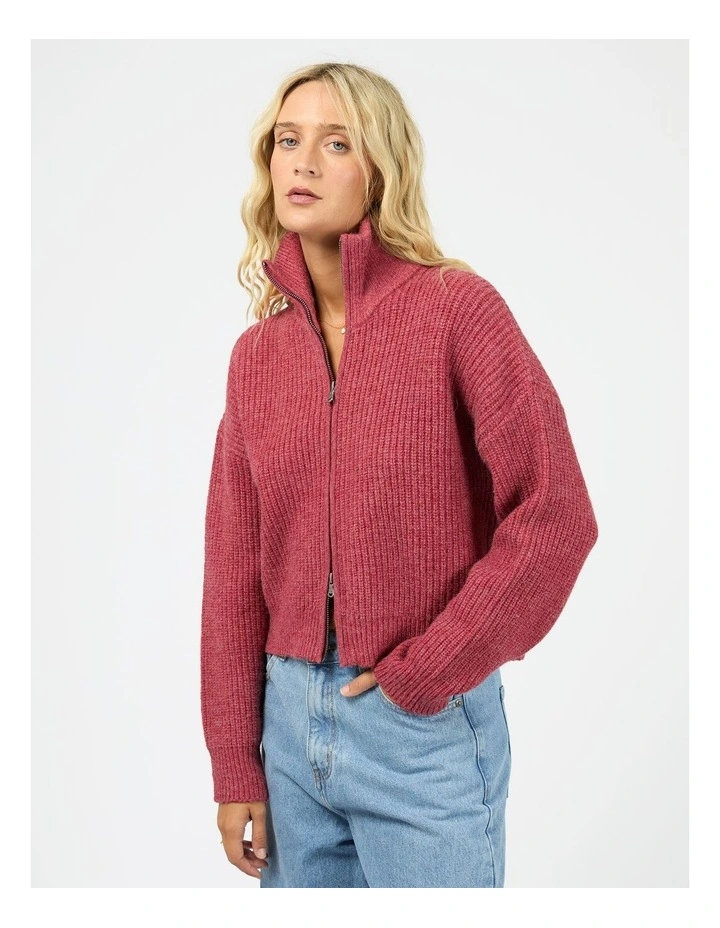All About Eve Bridie Knit Zip Thru Fashion Item Knitwear 6458007.Ber / Berry image 4