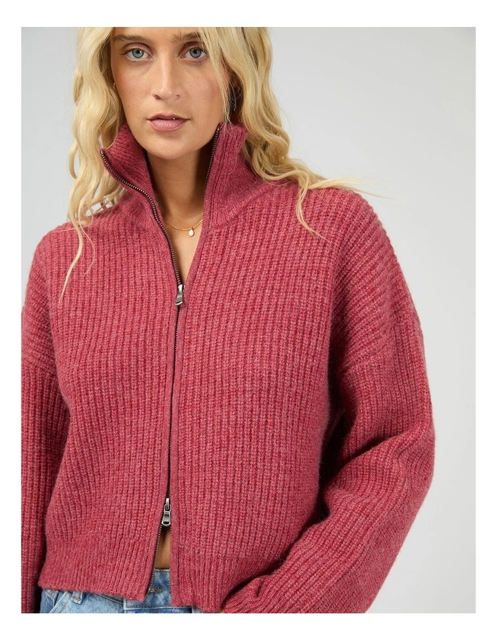 All About Eve Bridie Knit Zip Thru Fashion Item Knitwear 6458007.Ber / Berry image 5
