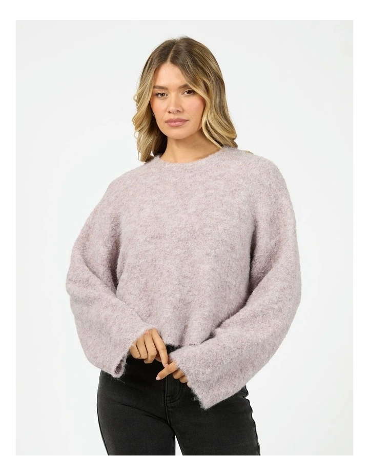Billie Boucle Knit Jumper in Purple image 1