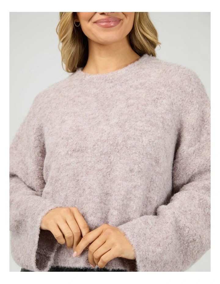 Billie Boucle Knit Jumper in Purple image 5