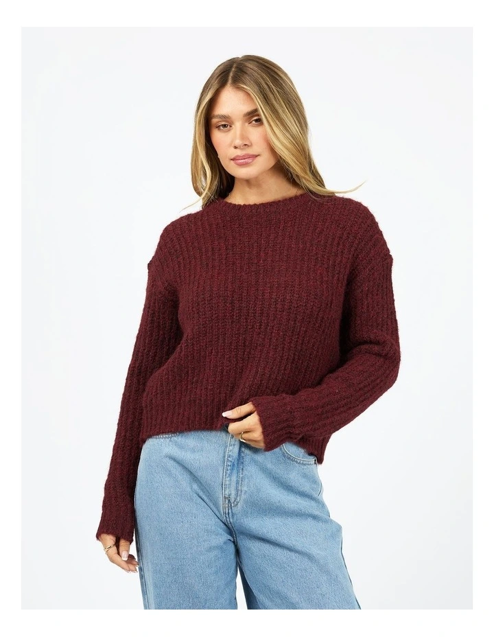 Ivy Knit Jumper in Red image 1