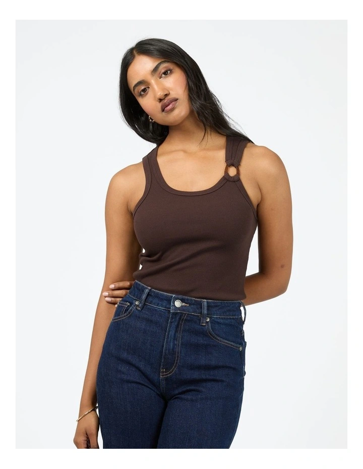 Aae Feature Tank Singlet 64X5218 in Brown image 1