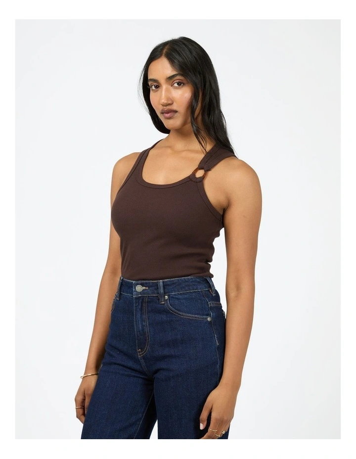 Aae Feature Tank Singlet 64X5218 in Brown image 3