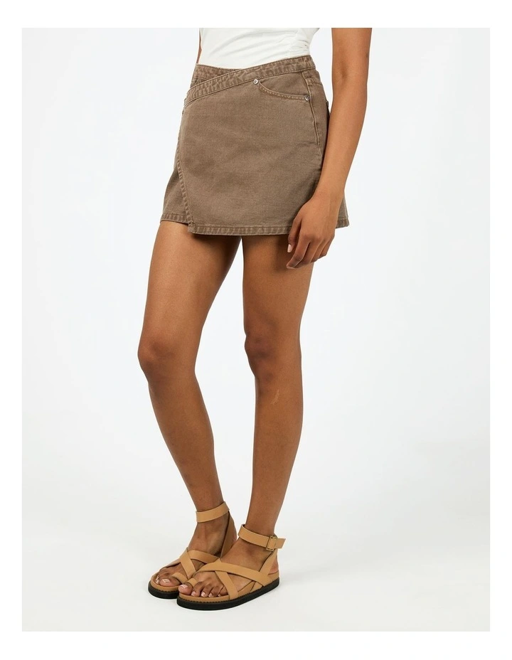 Lenni Mini Skort in Brown image 3