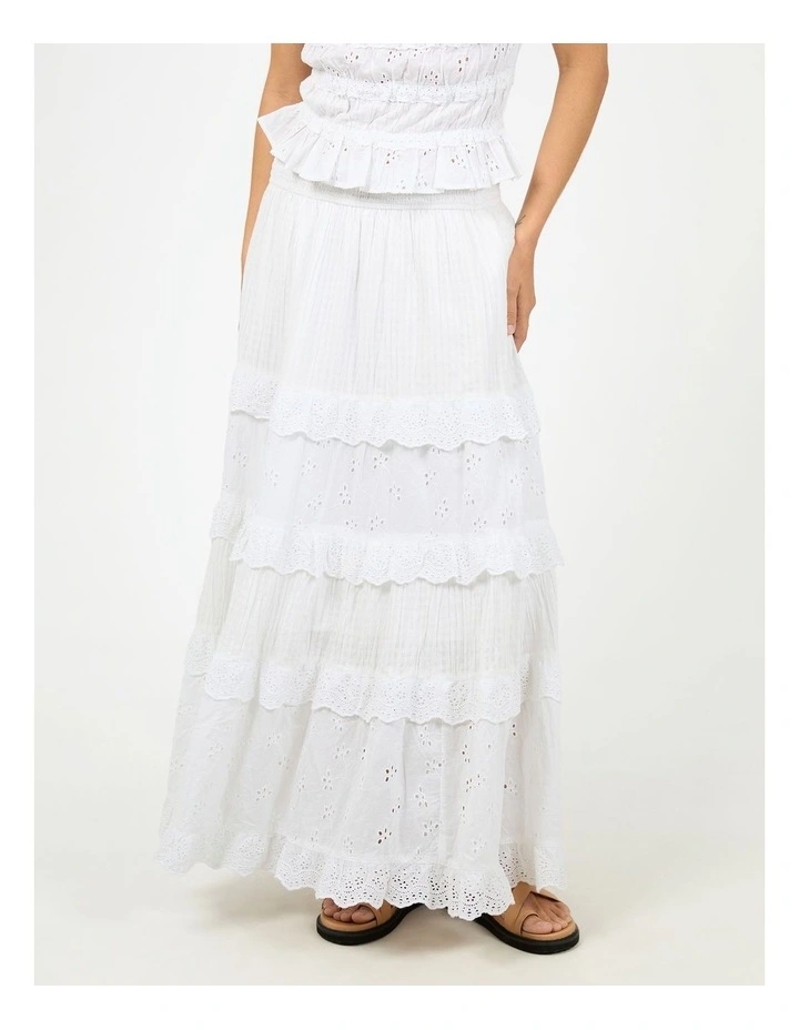 Rain Maxi Skirt in White image 1