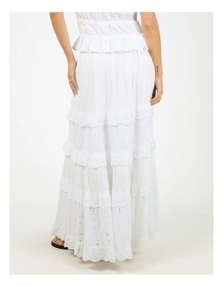 Rain Maxi Skirt in White image 2