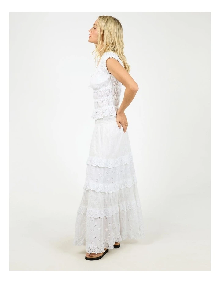 Rain Maxi Skirt in White image 6