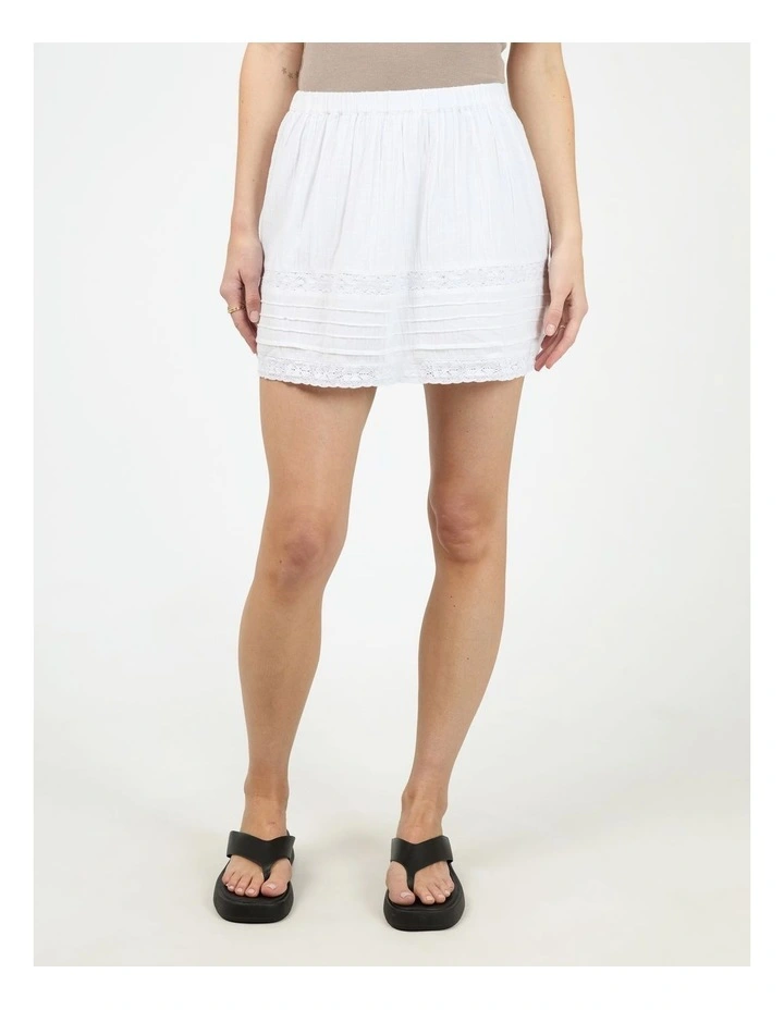 Dusty Mini Skirt in White image 1