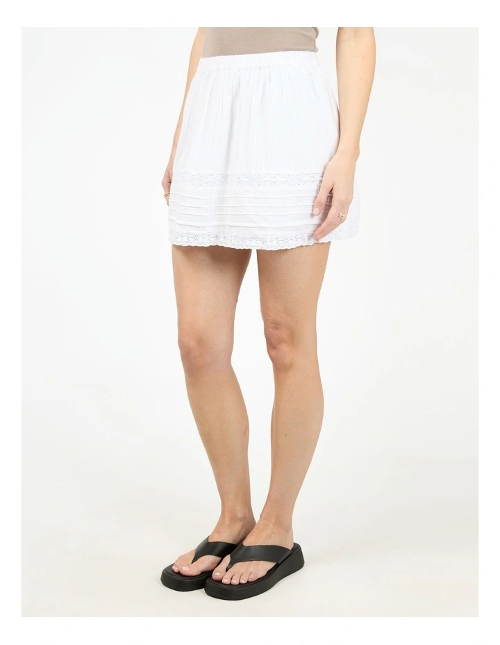 Dusty Mini Skirt in White image 3