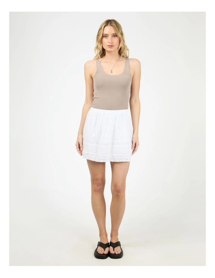 Dusty Mini Skirt in White image 5