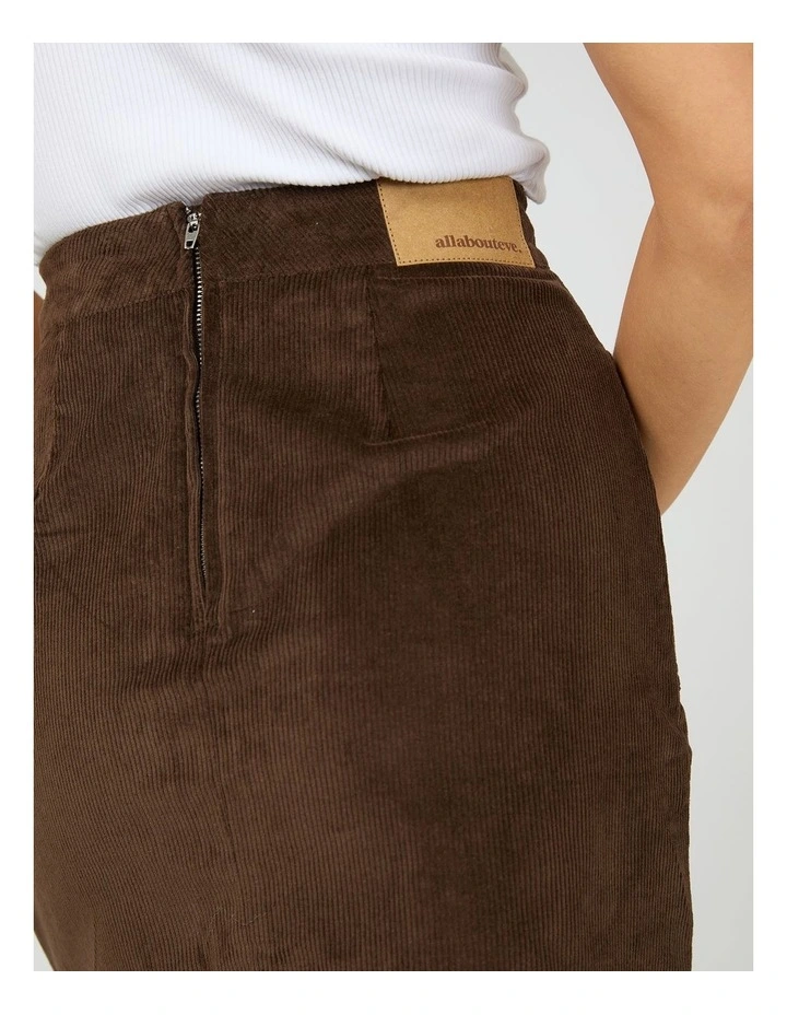 Parker Cord Skirt in Brown image 7