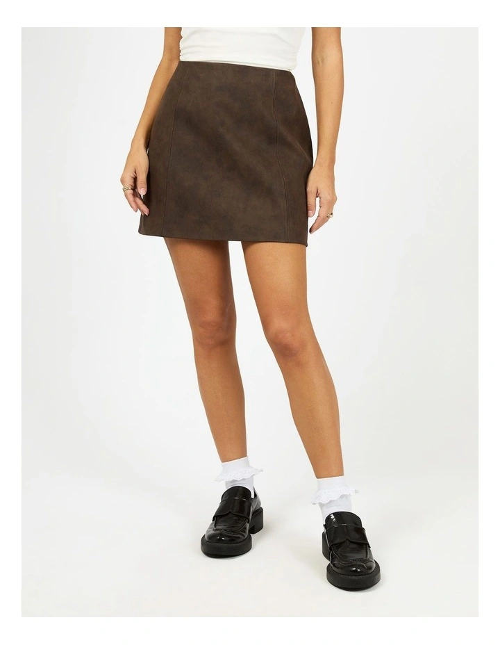 Vanner Mini Skirt in Coffee image 1