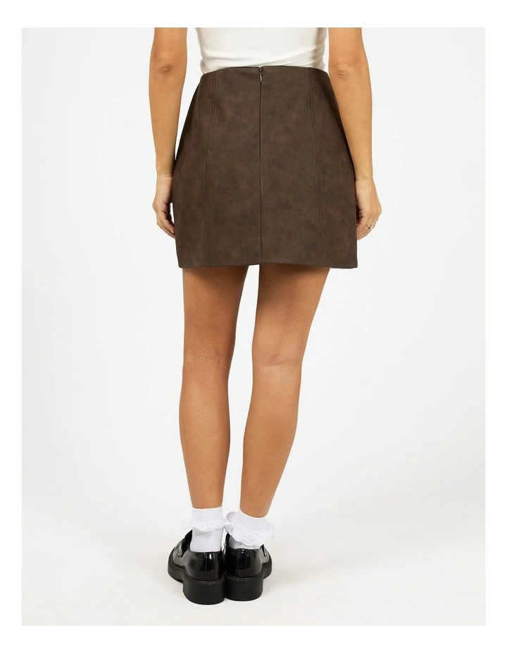 Vanner Mini Skirt in Coffee image 2