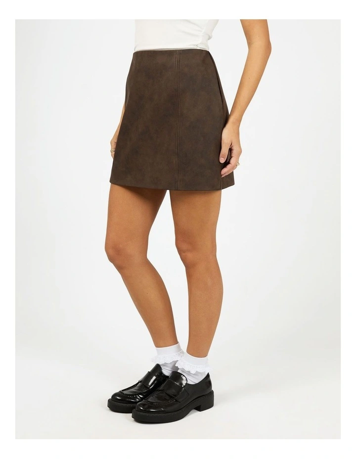 Vanner Mini Skirt in Coffee image 3