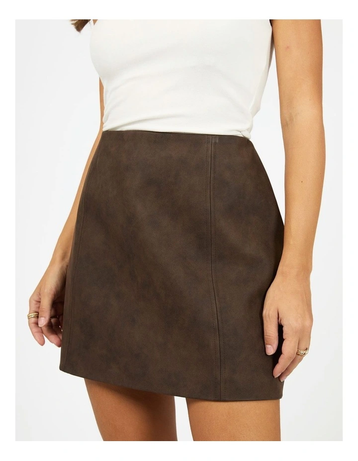 Vanner Mini Skirt in Coffee image 4