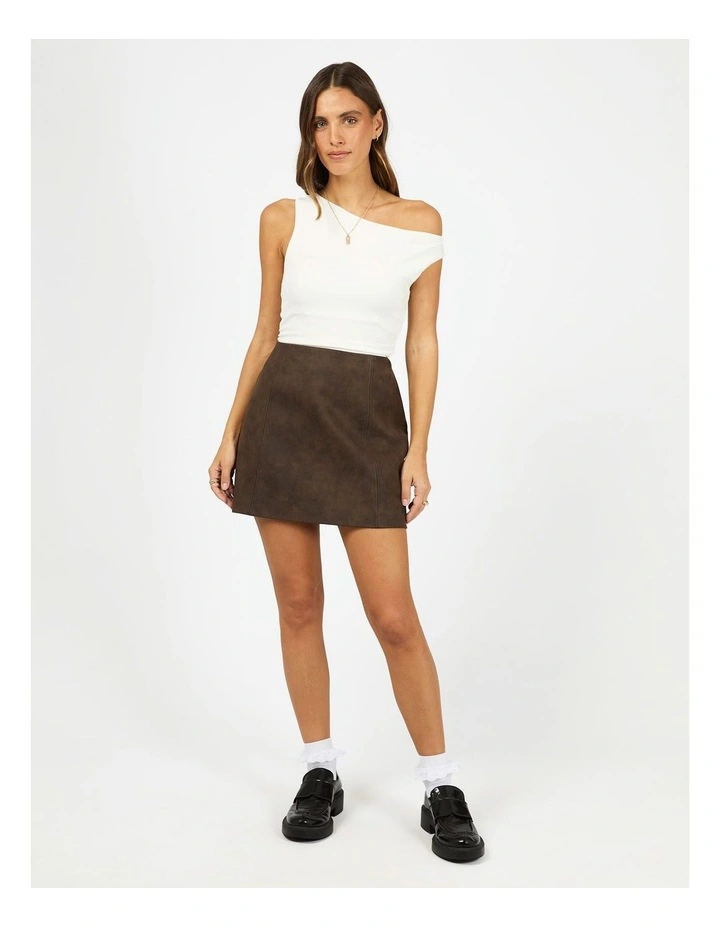 Vanner Mini Skirt in Coffee image 5