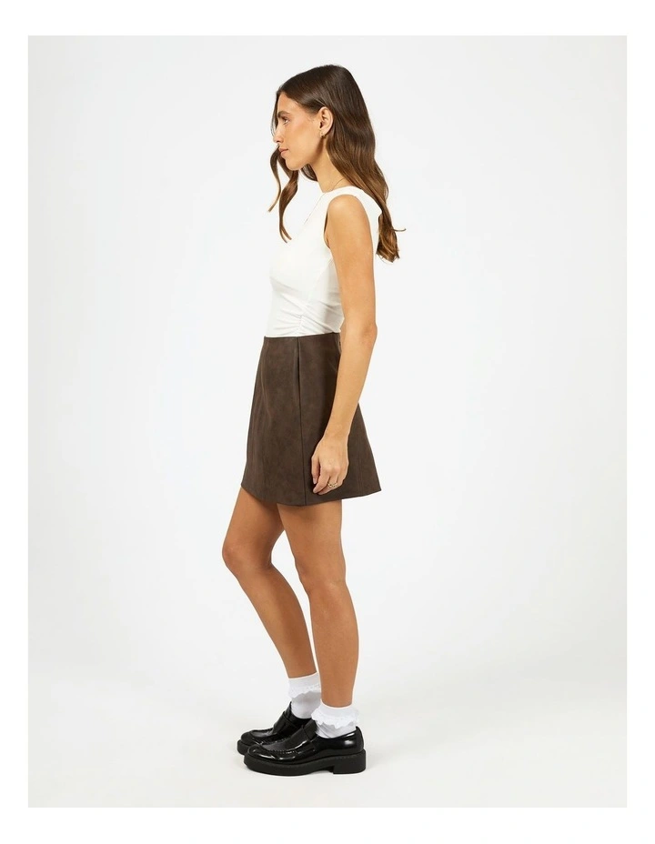 Vanner Mini Skirt in Coffee image 6