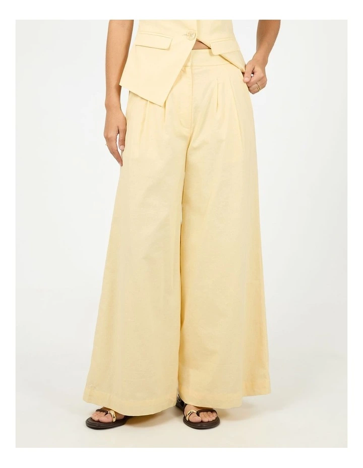 Alessa Linen Pant in Yellow image 1