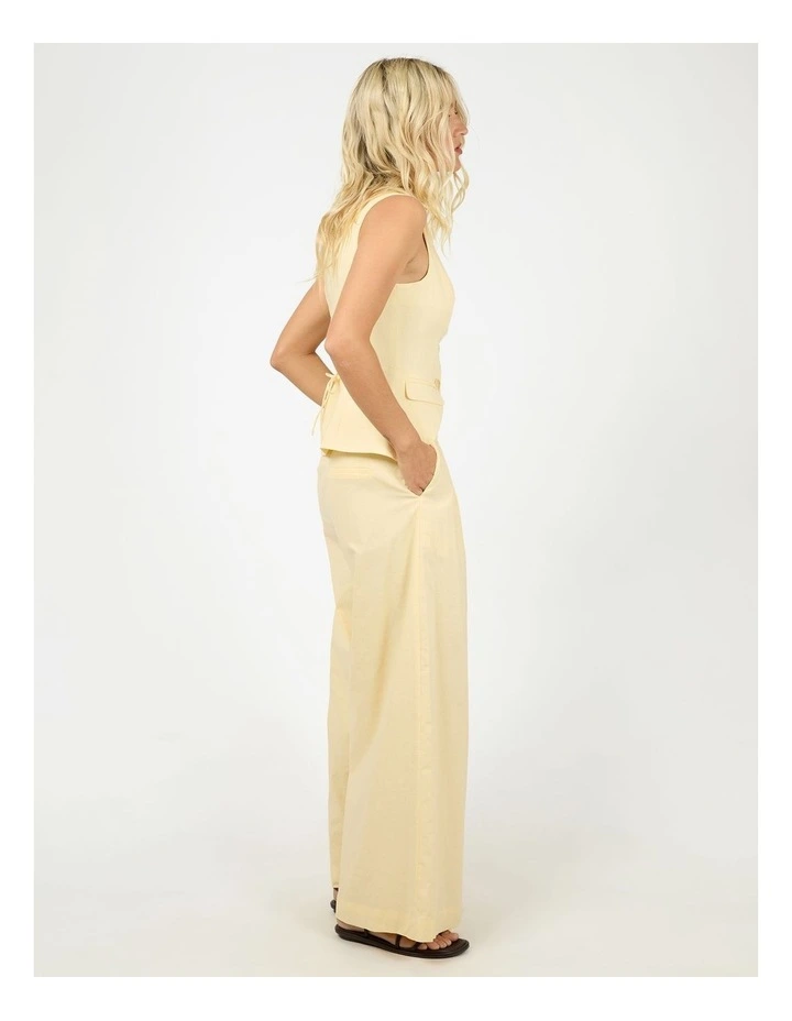 Alessa Linen Pant in Yellow image 6
