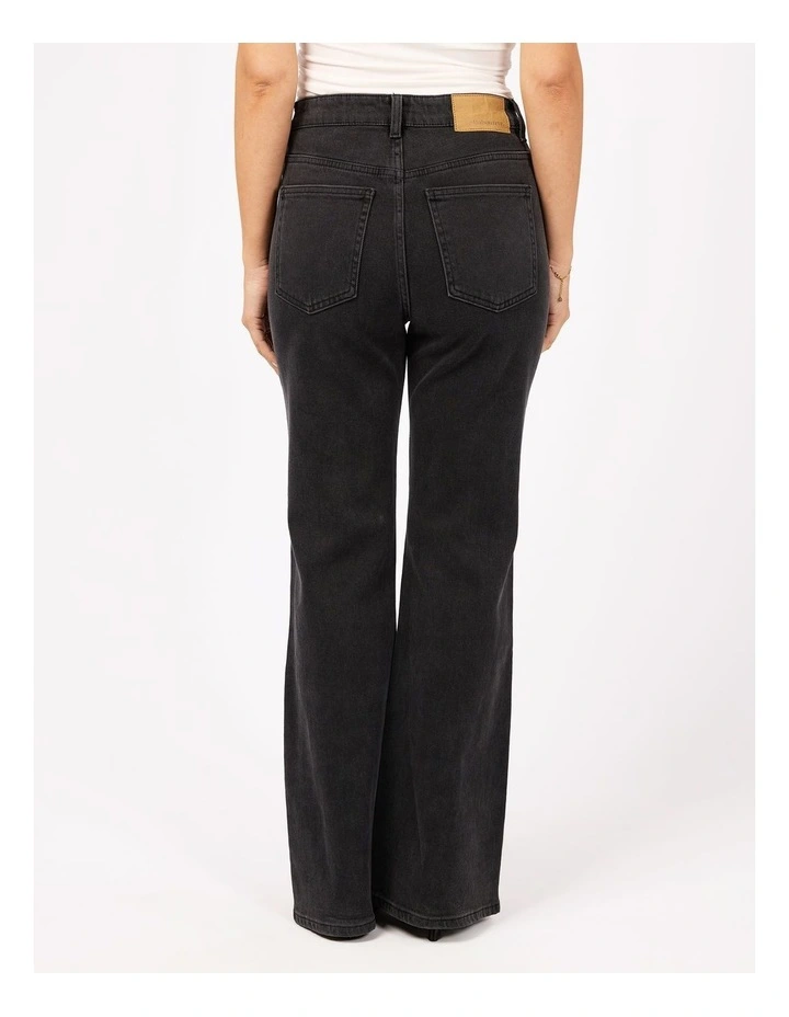 Tia Flare Stud Jean in Washed Black image 2
