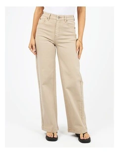 Jacqui Wide Leg Pant in Beige