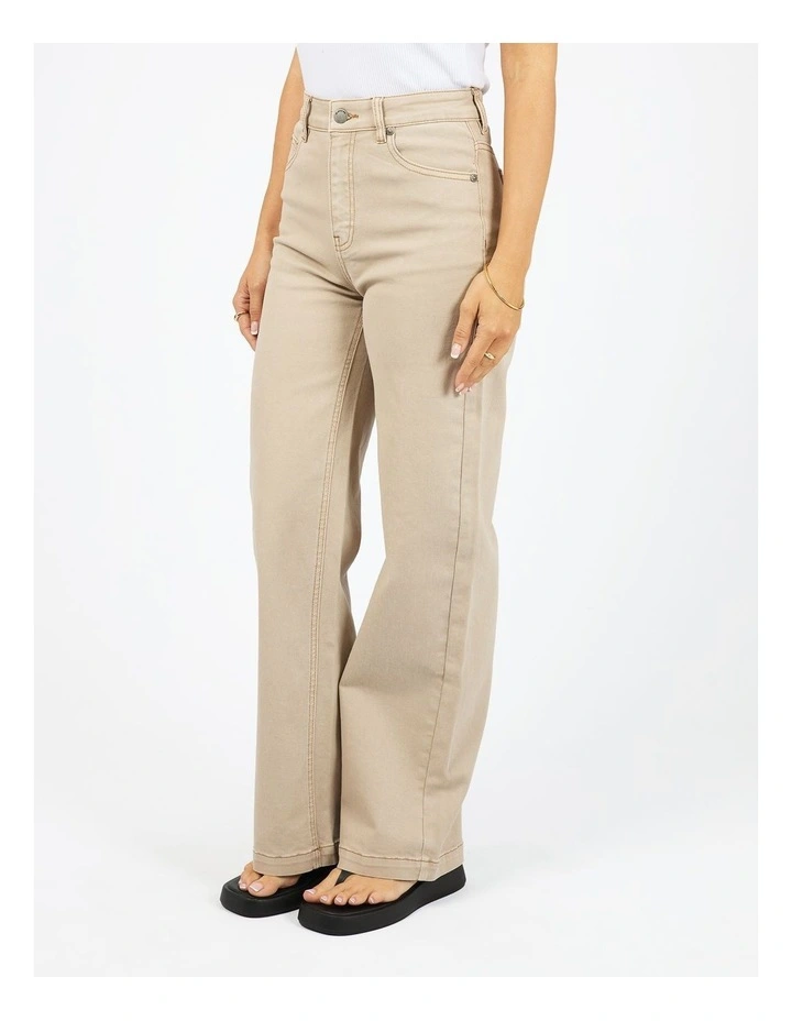 Jacqui Wide Leg Pant in Beige image 3