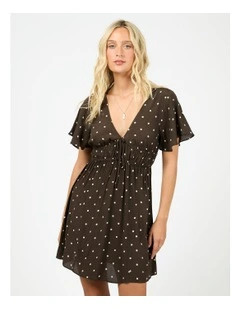 Emelia Skater Dress in Brown