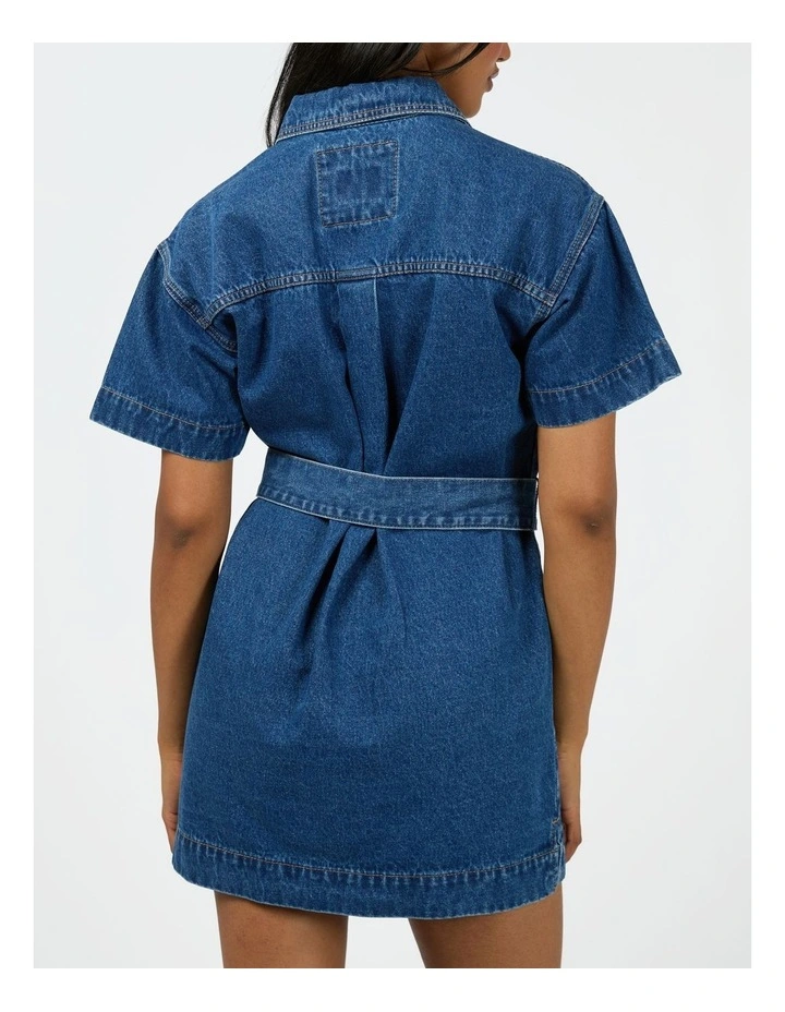 Sunny Denim Dress in Blue image 2
