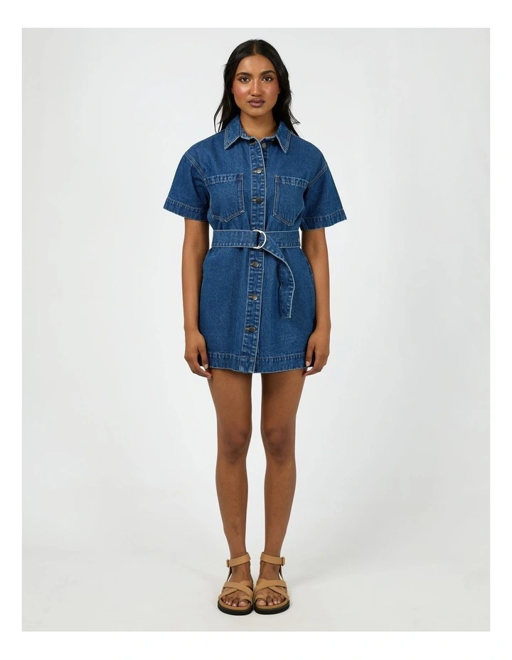 Sunny Denim Dress in Blue image 5