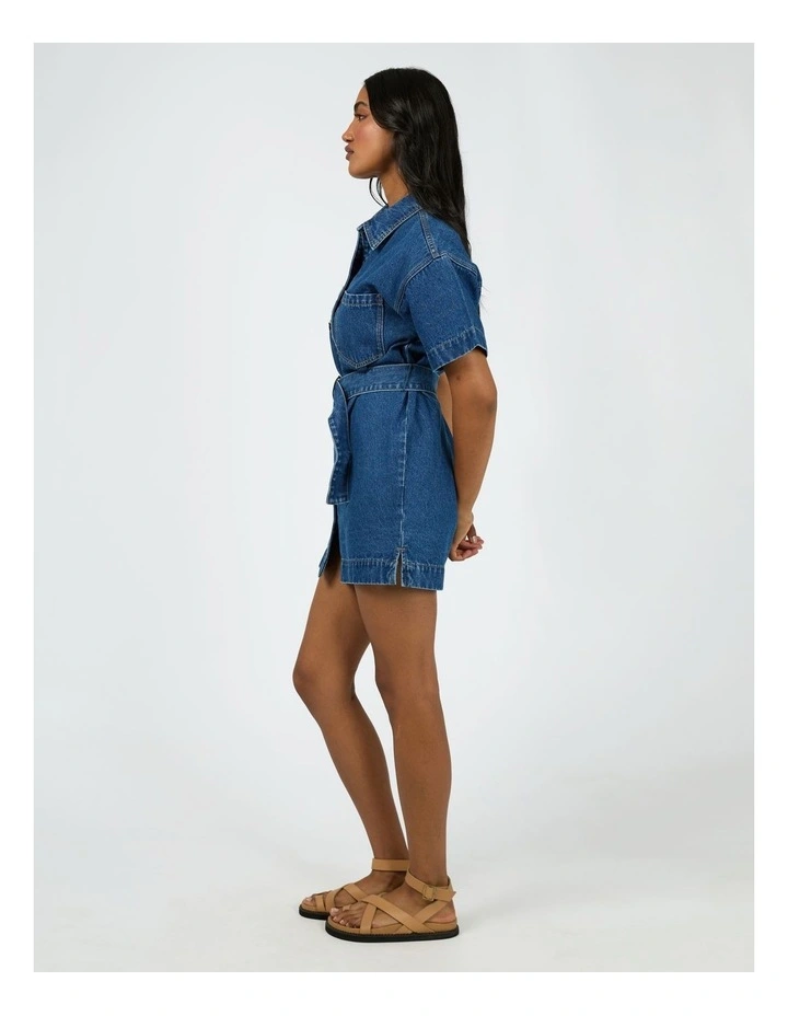 Sunny Denim Dress in Blue image 6