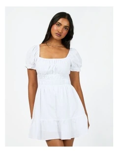 Essesntial Short Sleeve Mini Dress in White