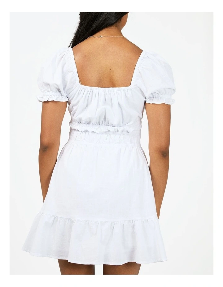 Essesntial Short Sleeve Mini Dress in White image 2