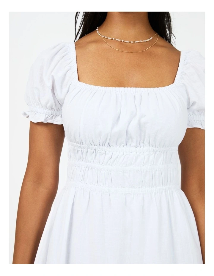 Essesntial Short Sleeve Mini Dress in White image 4