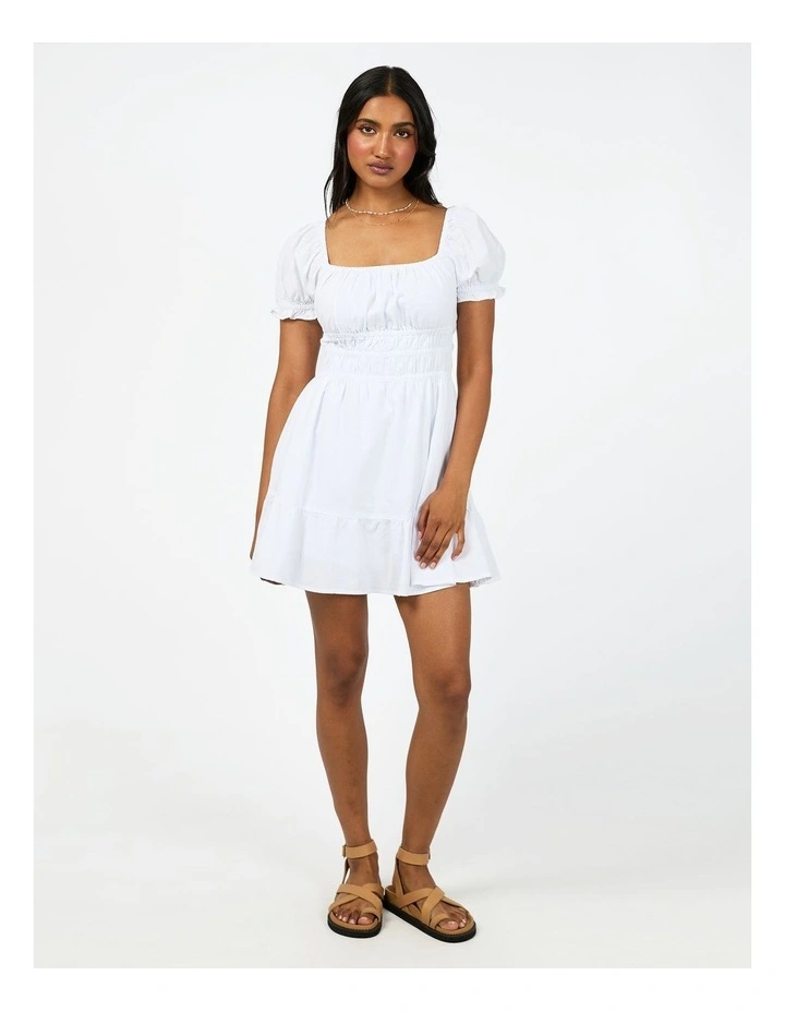 Essesntial Short Sleeve Mini Dress in White image 5