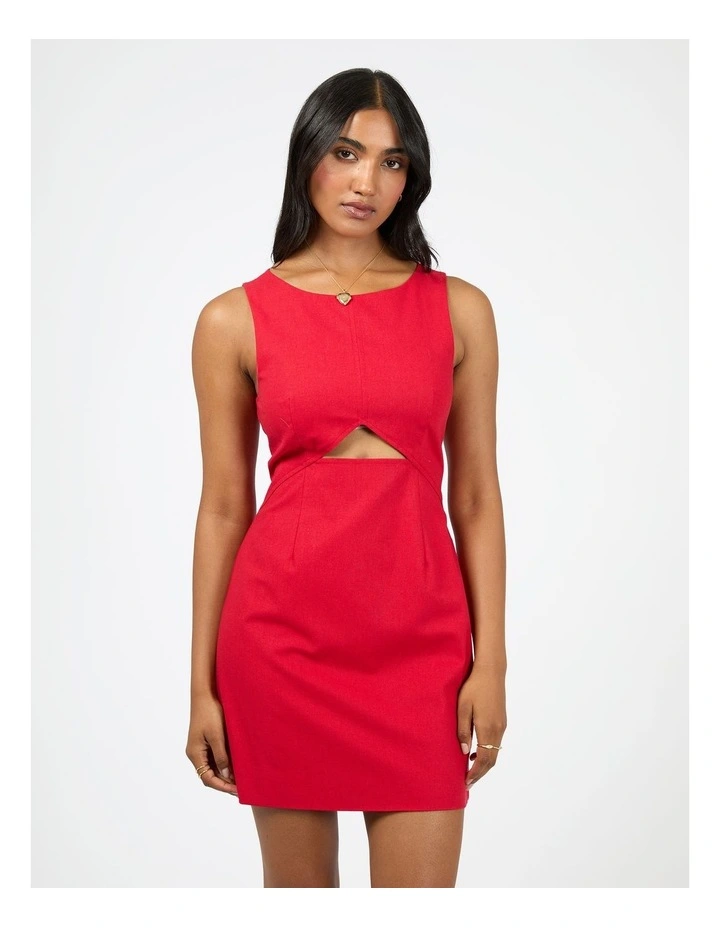 Mavis Mini Dress in Red image 1