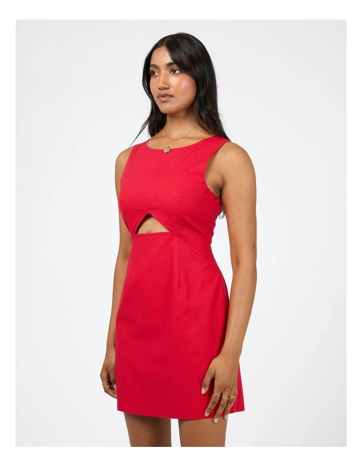Mavis Mini Dress in Red image 3