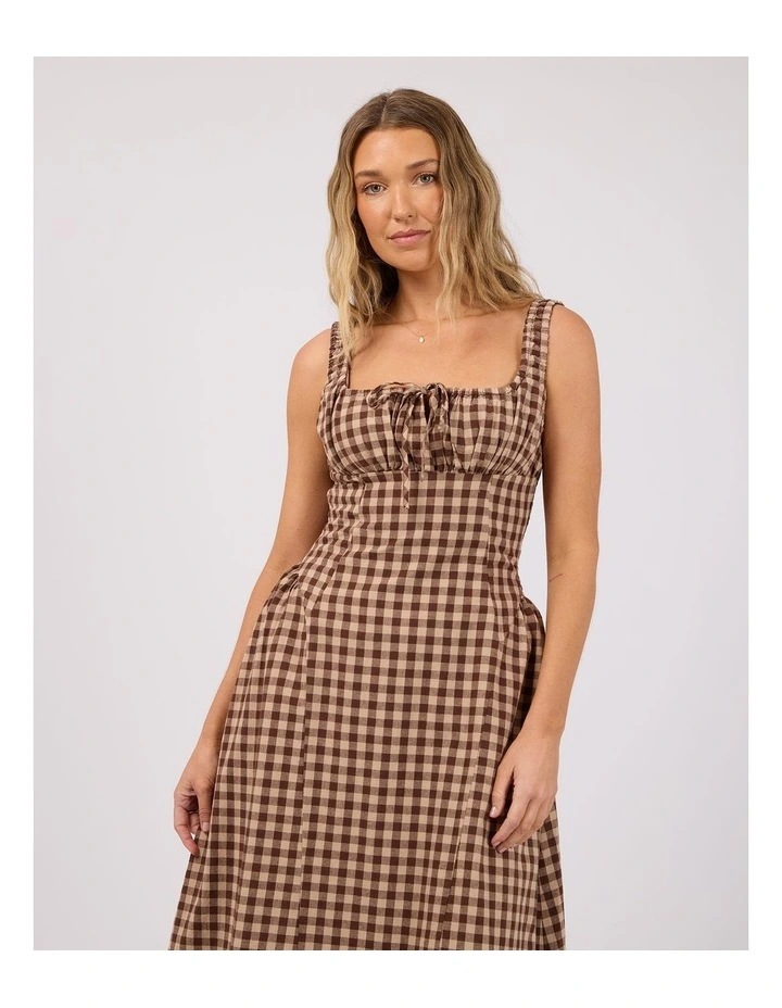 Wynn Maxi Dress in Brown Check image 1