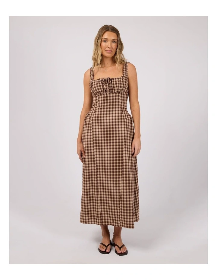 Wynn Maxi Dress in Brown Check image 3